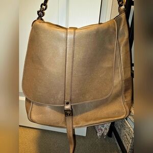 Vintage Aunthentic Tan Leather Shoulder Bag LANVIN